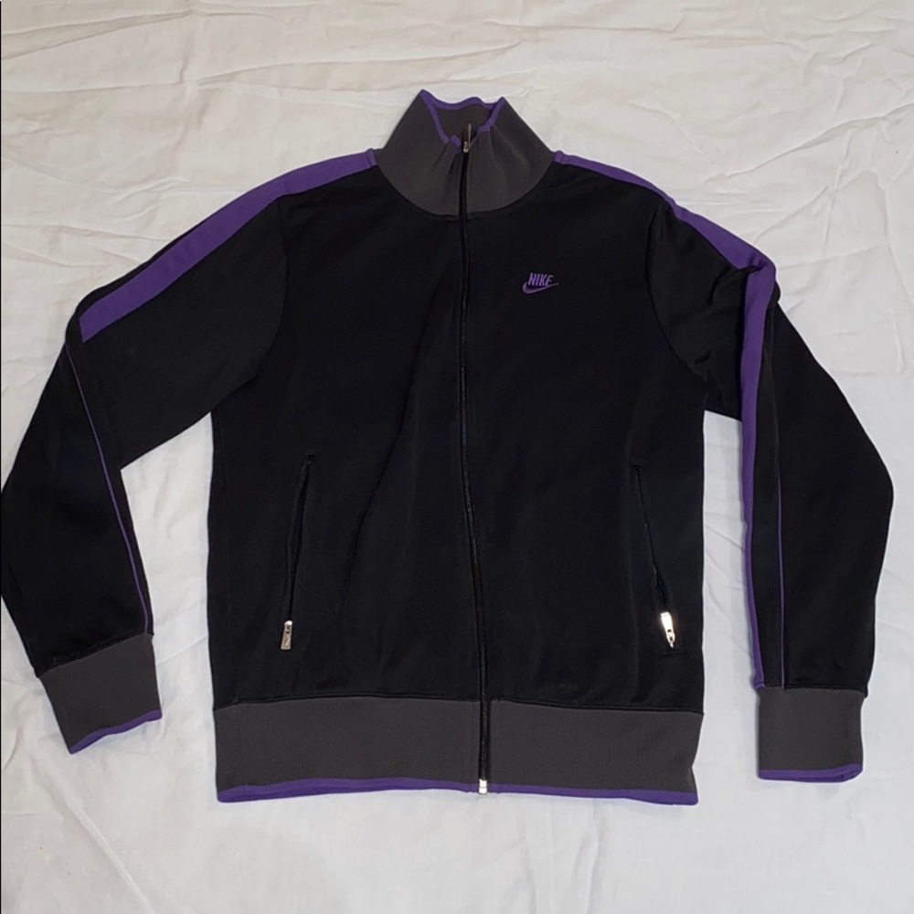 vintage purple black & gray  track jacket small